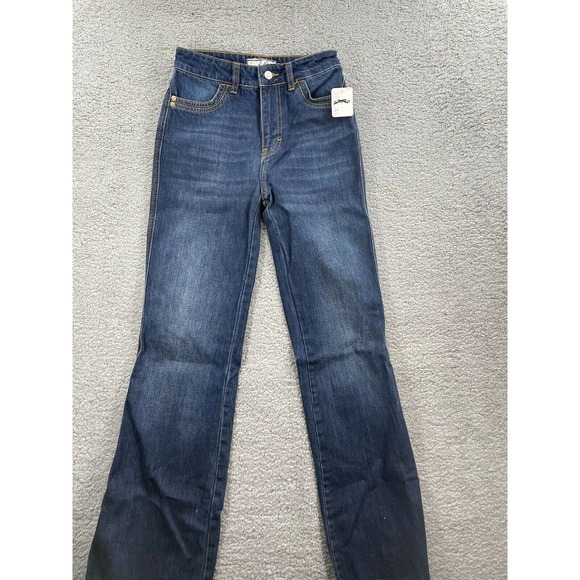 Free People Size24 Wide Leg Distressed Hem High Rise Women’s Jeans - Picture 2 of 9